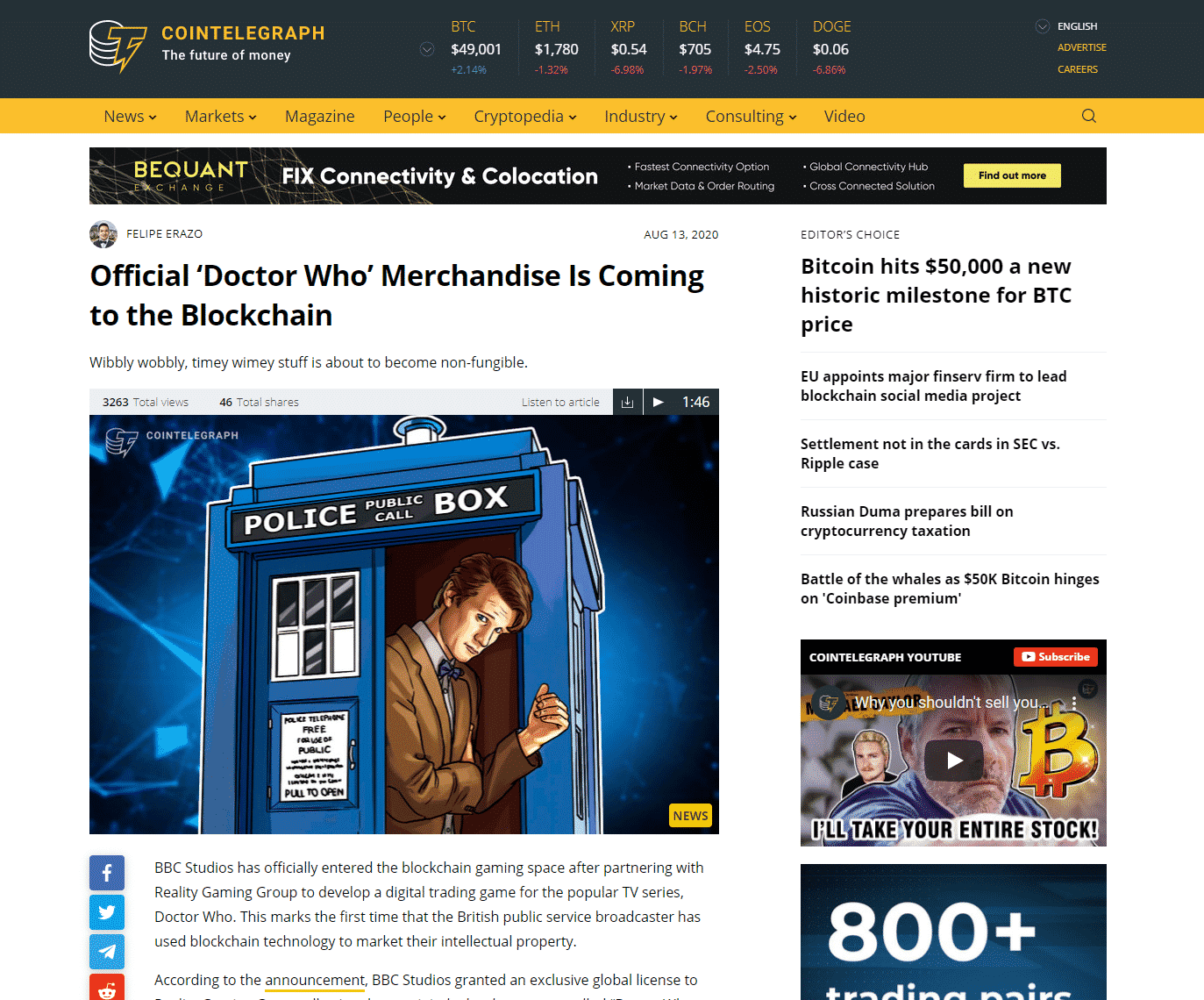 Official ‘Doctor Who’ Merchandise Is Coming to the Blockchain